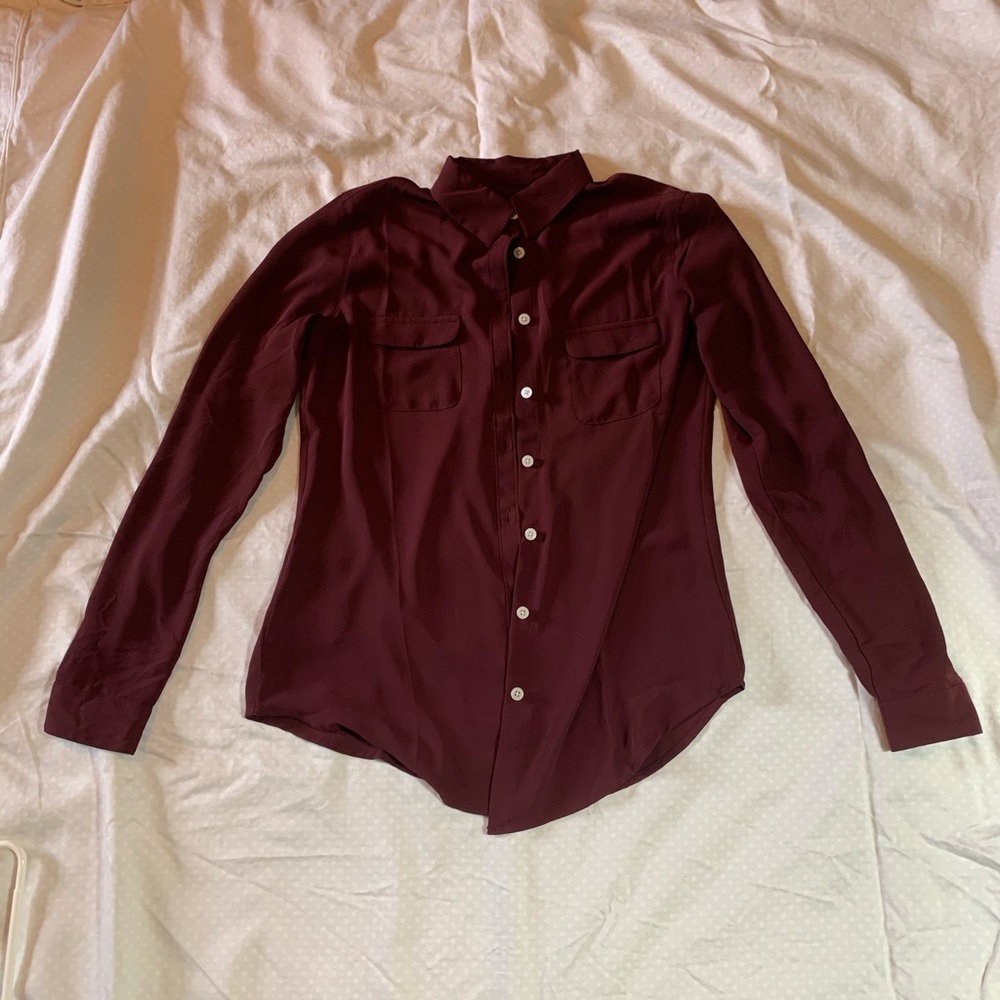 Ann Taylor Loft burgundy blouse